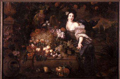 Still Life in a Landscape with a Female Figure by German School